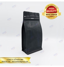 Túi đáy bằng pocket zipper đen mờ 500g (50 túi)